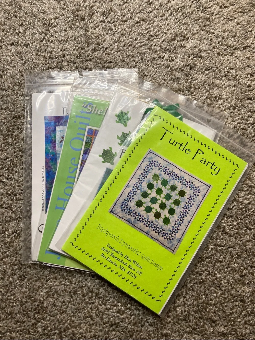 Lot of 4 NIP Turtle themed quilting patterns Lisa Boyer Java House y2k vintage